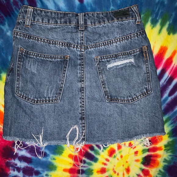 Distressed Denim Skirt - Picture 2 of 3